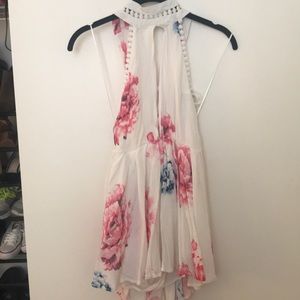 White floral romper